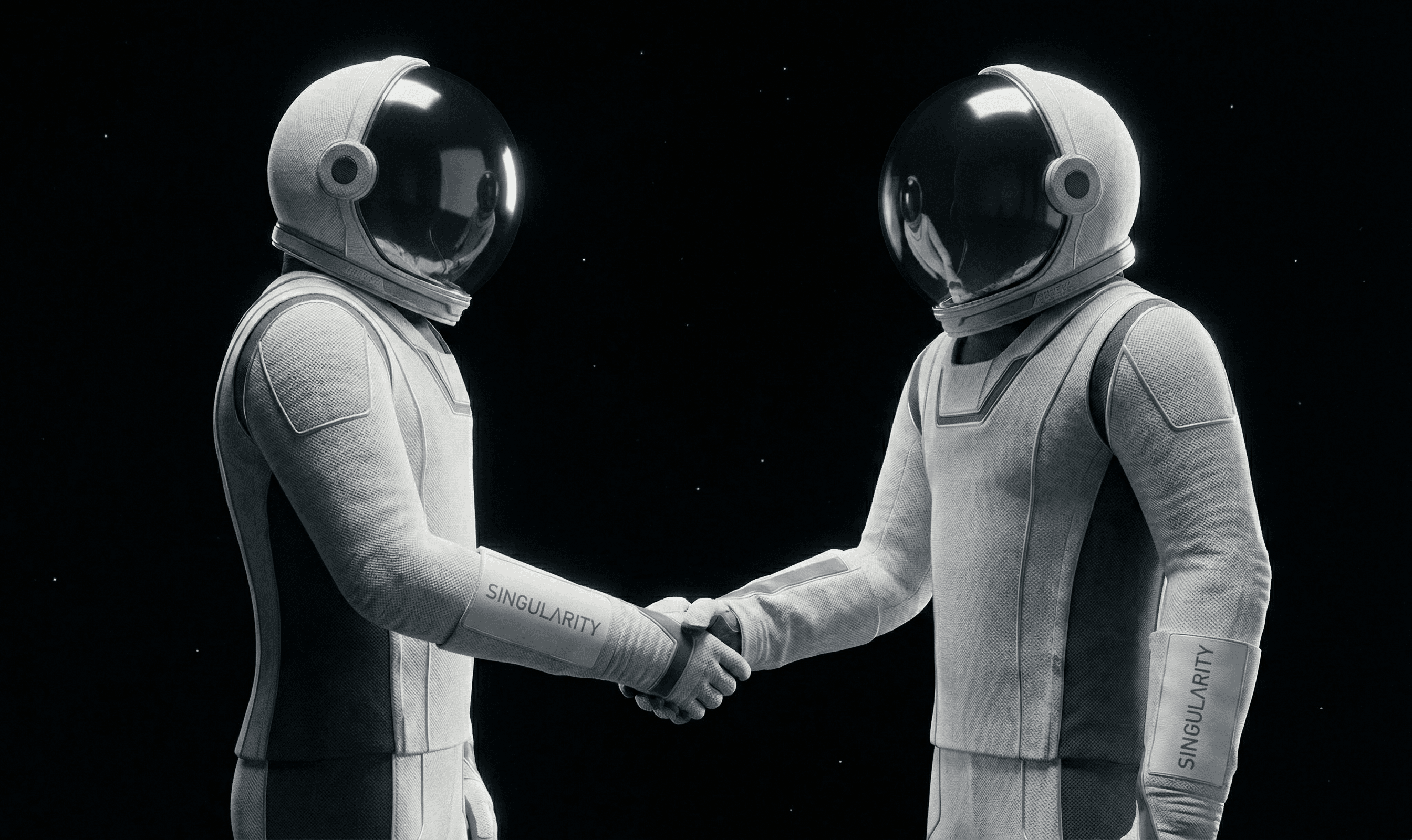 Rocket launching over a city skyline at night